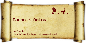 Machnik Anina névjegykártya